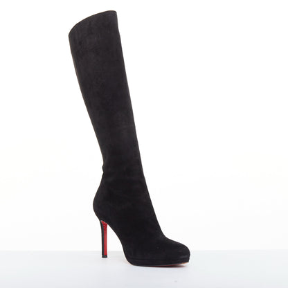 Women's Christian Louboutin veau velour suede platform boots