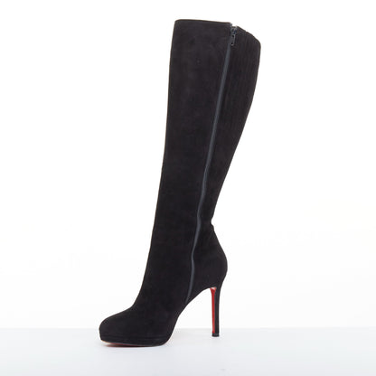 Women's Christian Louboutin veau velour suede platform boots