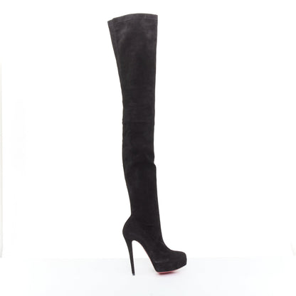 Women's Christian Louboutin suede over knee platform boots