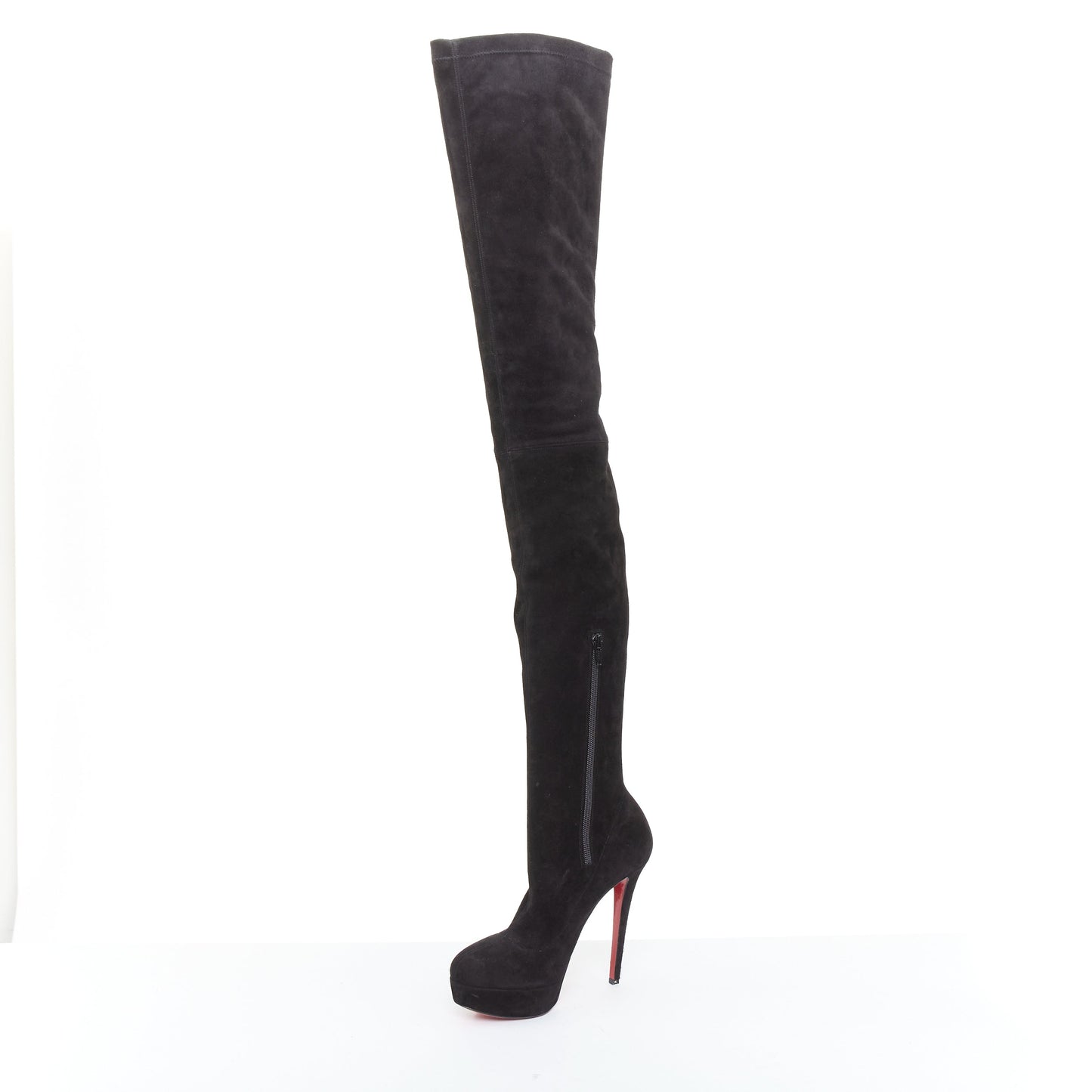 Women's Christian Louboutin suede over knee platform boots