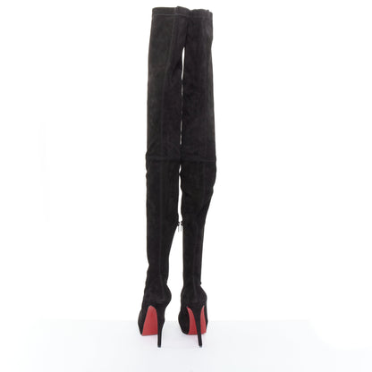 Women's Christian Louboutin suede over knee platform boots