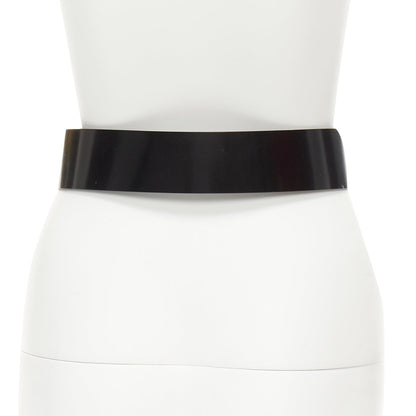 Dior minimal logo metal bar smooth calfskin wide belt