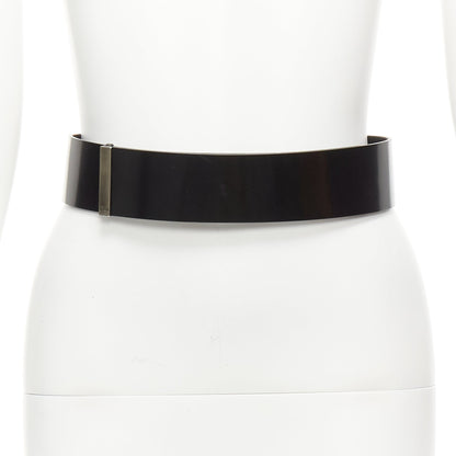 Dior minimal logo metal bar smooth calfskin wide belt
