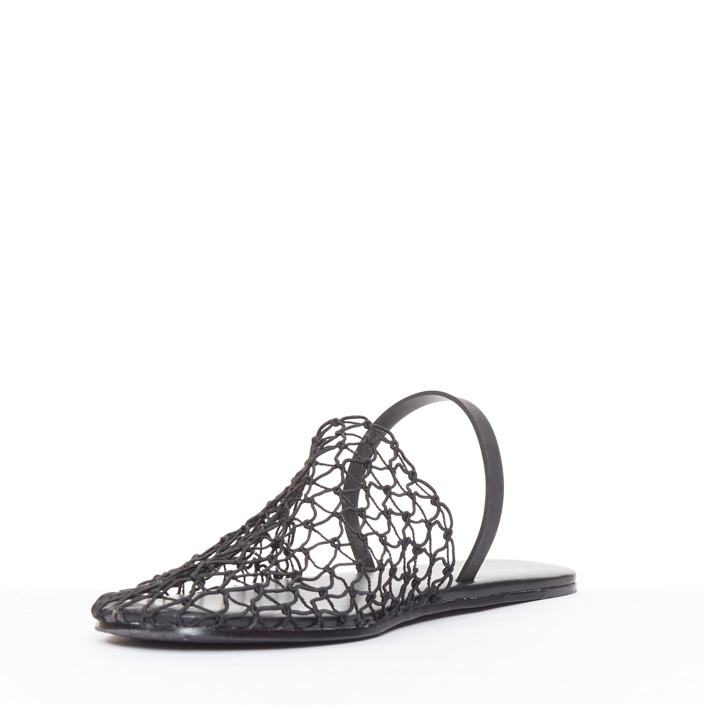 Women's The Row Macrame Net fabric mesh slingback flat shoes