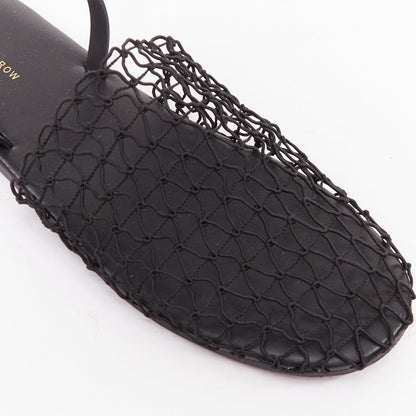 Women's The Row Macrame Net fabric mesh slingback flat shoes