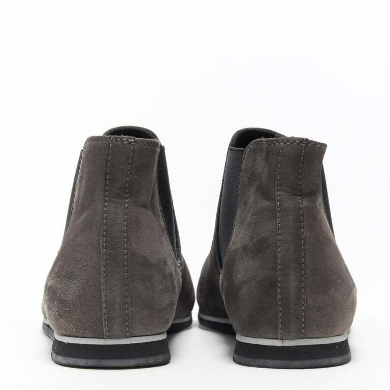 Women's Tod's No Code dark grey suede flat ankle bootie