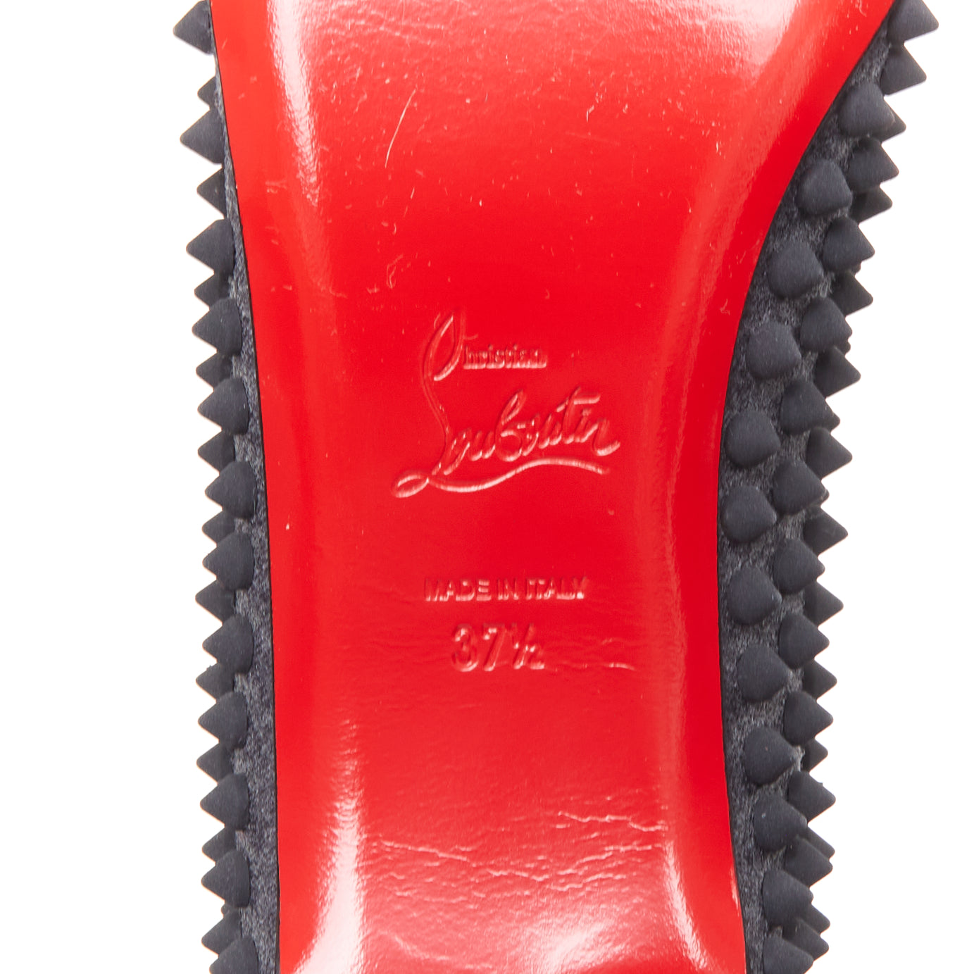 Women's Christian Louboutin Pigalle Spikes Flat flannel studded shoes