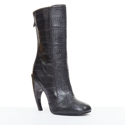 Women's Givenchy curved horn heel black ankle boots
