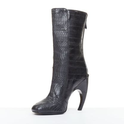 Women's Givenchy curved horn heel black ankle boots