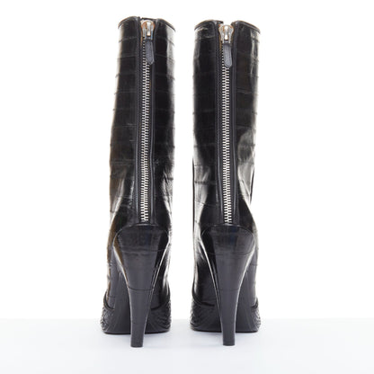 Women's Givenchy curved horn heel black ankle boots