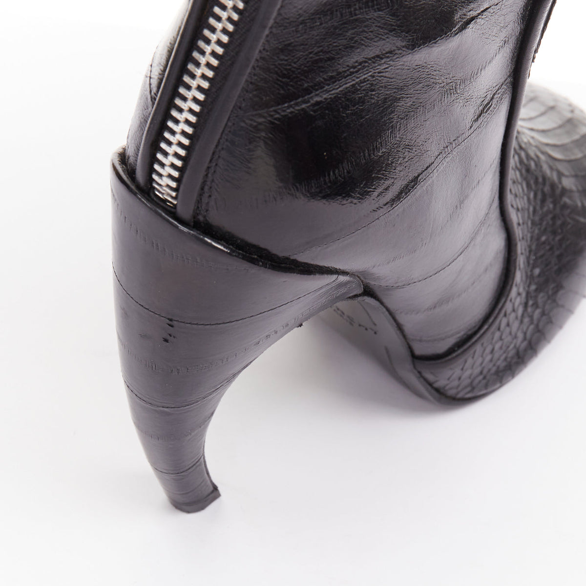 Women's Givenchy curved horn heel black ankle boots