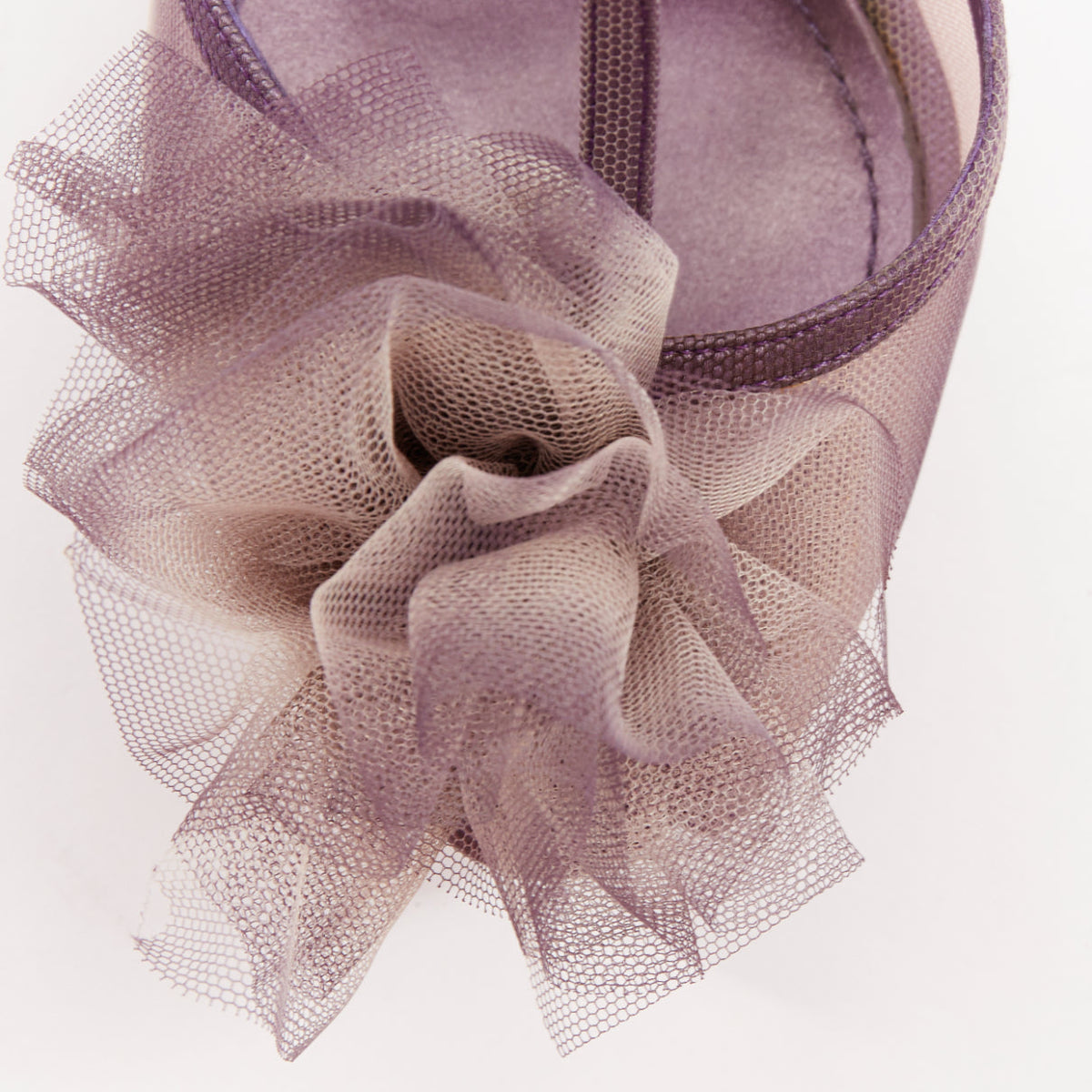 Women's Christian Dior lilac purple nude ombre satin tulle sandals