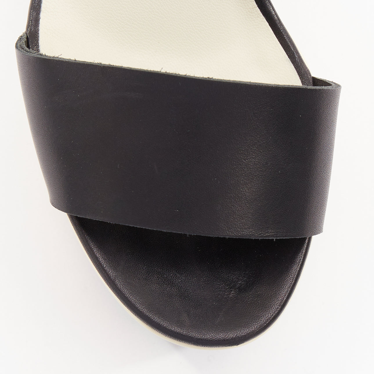 Women's Chanel bicolor calfskin silver CC wedge heels