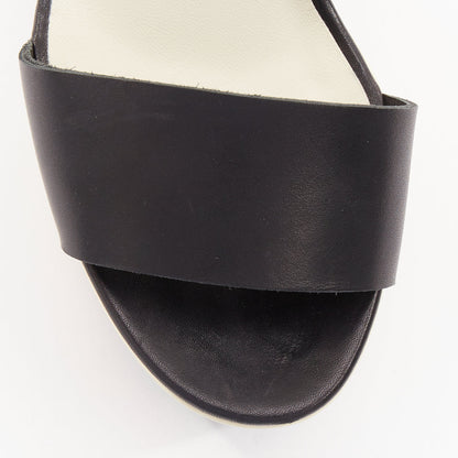 Women's Chanel bicolor calfskin silver CC wedge heels