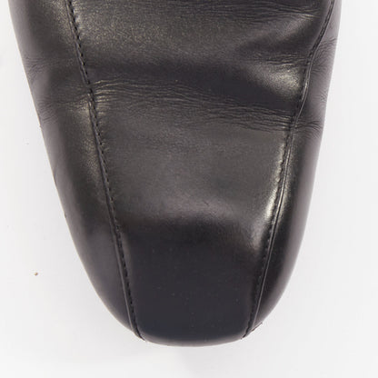 Men's Bottega Veneta black leather dual tonal chain loafers