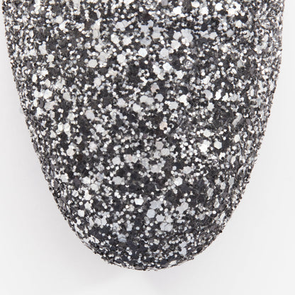 Men's Jimmy Choo Marlo silver coarse glitter almond toe loafers