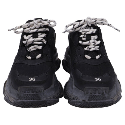 Women's  Balenciaga Triple S Sneakers in Black Polyester