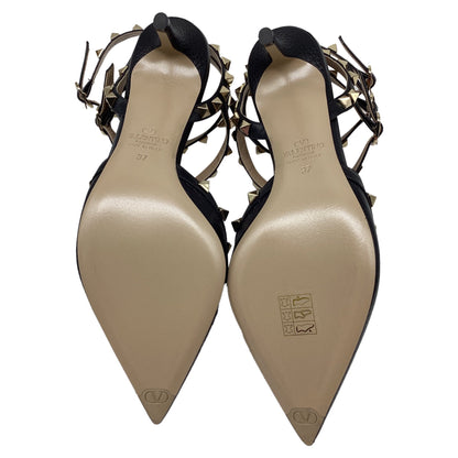 Women's Valentino Garavani Rockstud Caged Pumps in Black Calf Leather