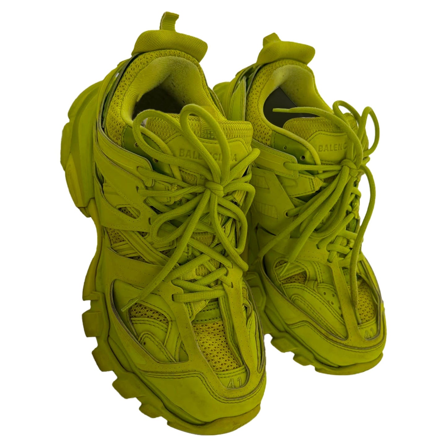 Men's  Balenciaga Track Sneakers in Neon Yellow Polyurethane