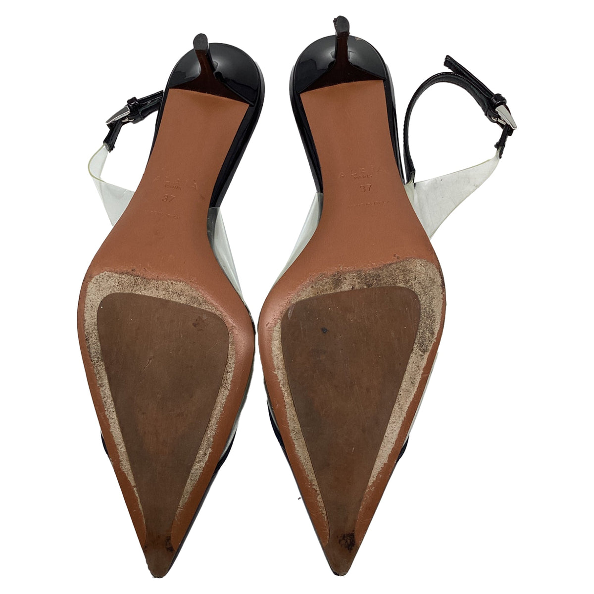 Women's Alaïa Cœur Slingback Pumps in Black PVC