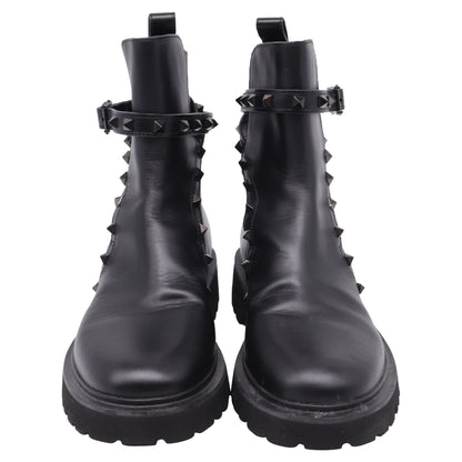 Women's Valentino Garavani Rockstud Ankle Boots in Black Calf Leather
