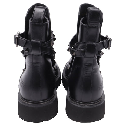 Women's Valentino Garavani Rockstud Ankle Boots in Black Calf Leather