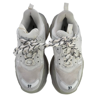 Men's  Balenciaga Triple S Clear Sole Sneakers in White Polyester