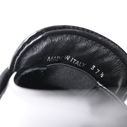 Women's Prada Triangle Logo Loafers in Black Patent Leather