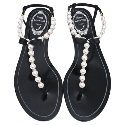 Women's René Caovilla Pearl Embellished Flat Sandals
