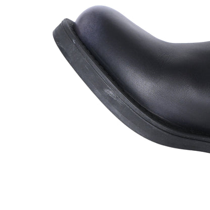 Women's Miu Miu Buckle Strap Biker Boots in Black Leather