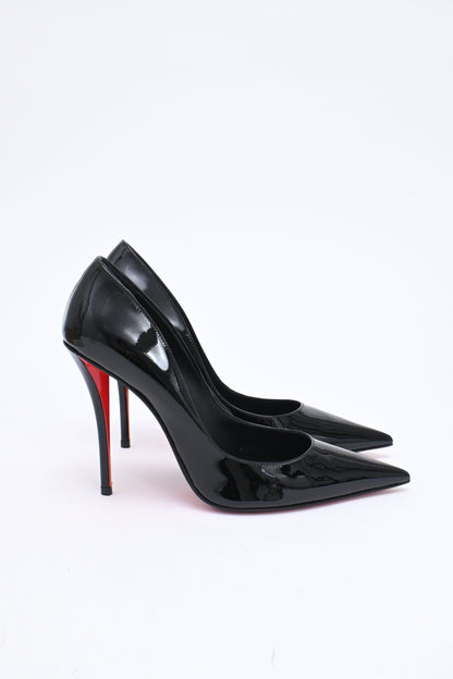 Women's Christian Louboutin Miss Z Pumps in Black Patent Leather