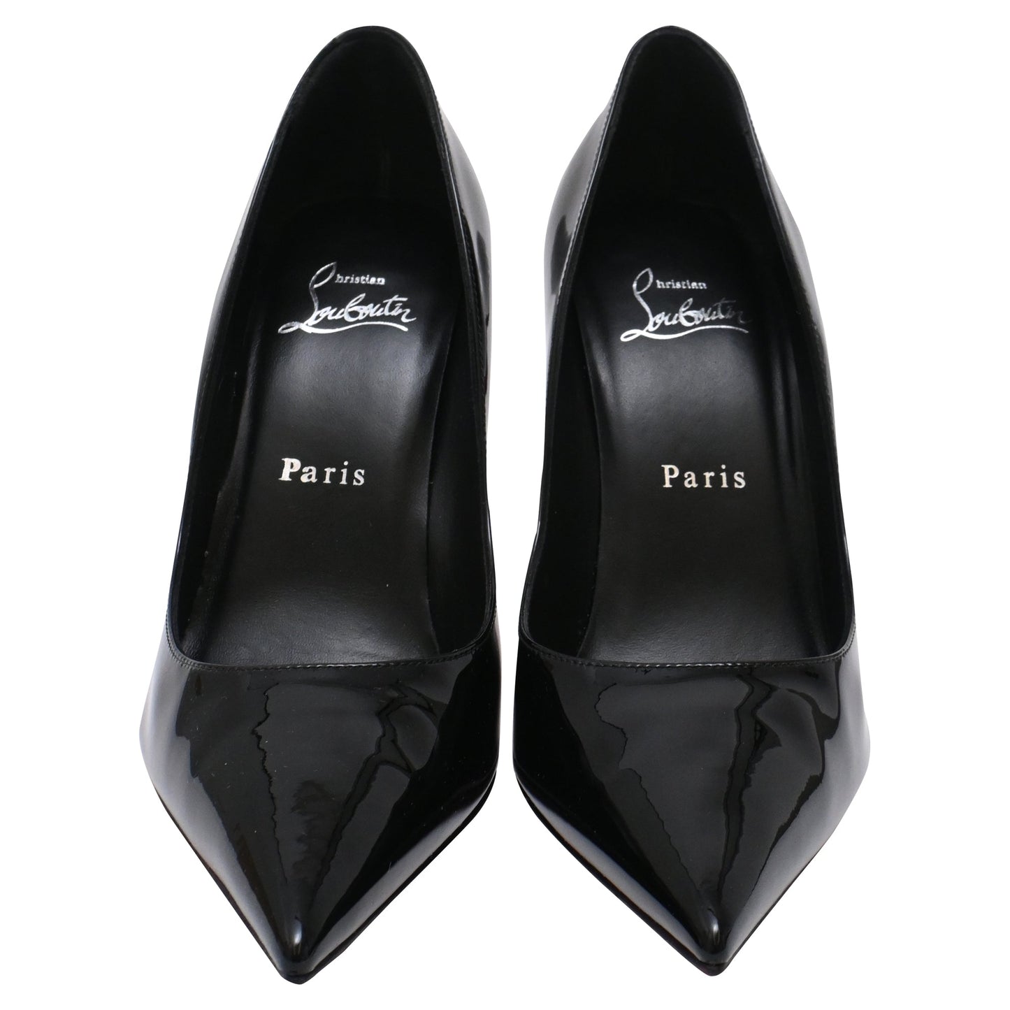 Women's Christian Louboutin Miss Z Pumps in Black Patent Leather
