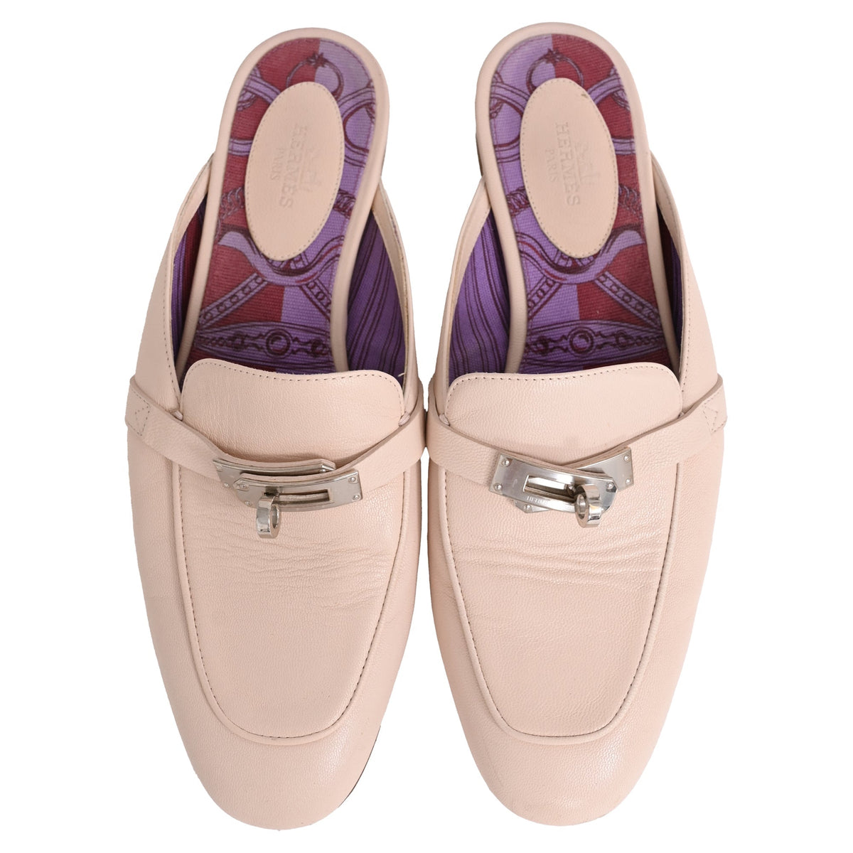 Women's Hermès Oz Mules in Beige Leather