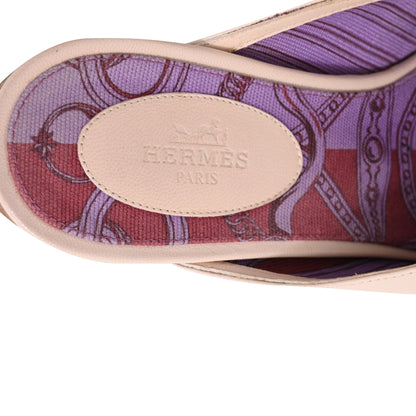 Women's Hermès Oz Mules in Beige Leather