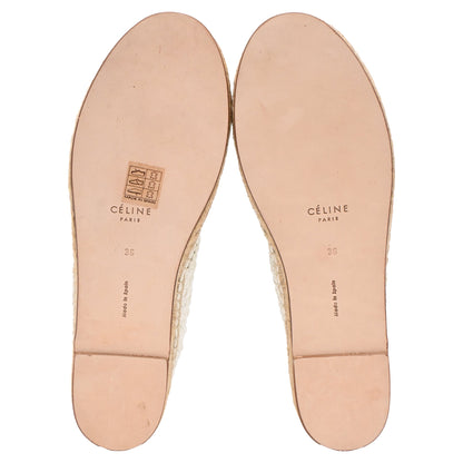 Women's Celine Woven Lace-Up Espadrille Ankle Boots in White Leather