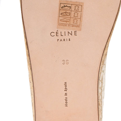 Women's Celine Woven Lace-Up Espadrille Ankle Boots in White Leather