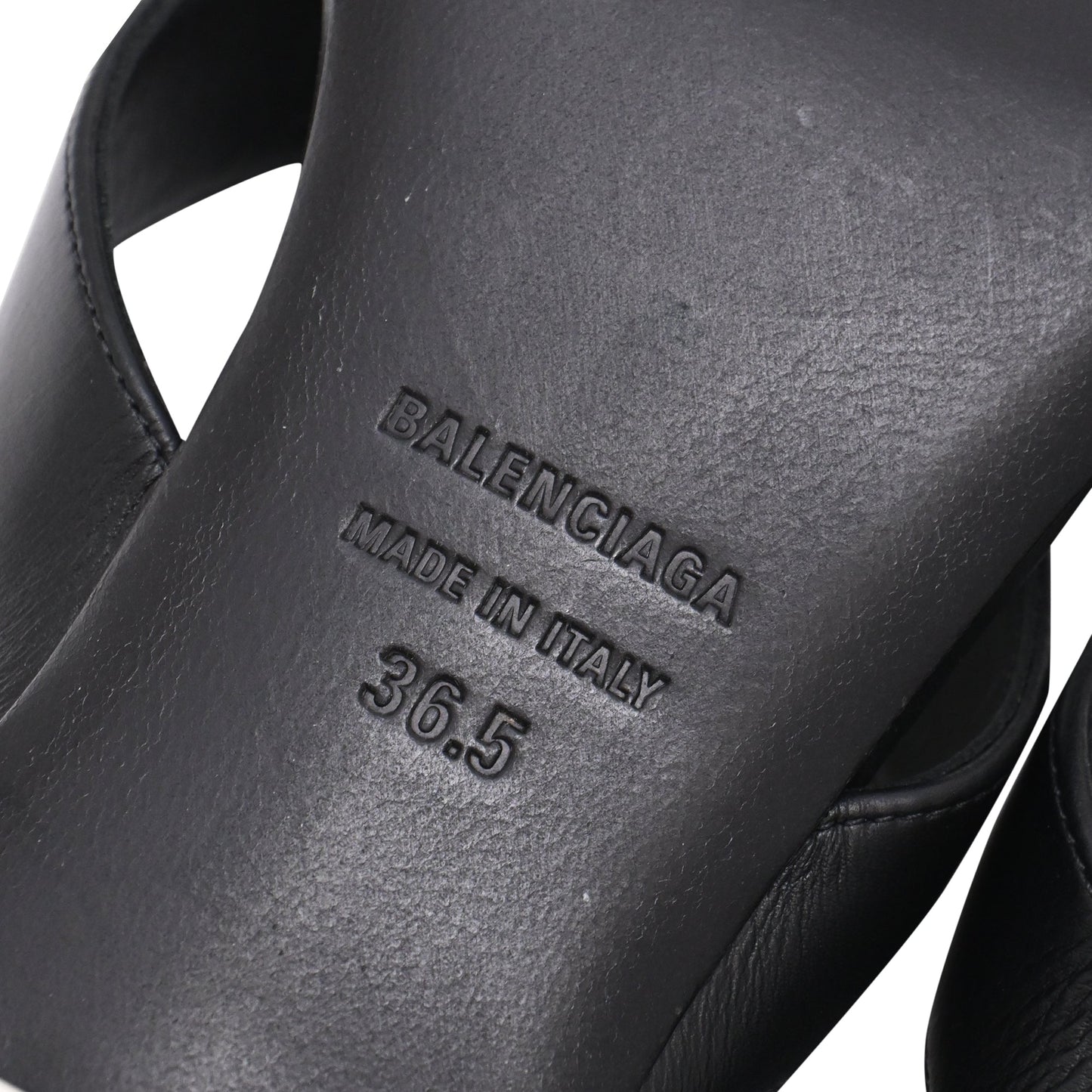 Women's  Balenciaga Square-Toe Kitten-Heel Thong Sandals in Black Leather