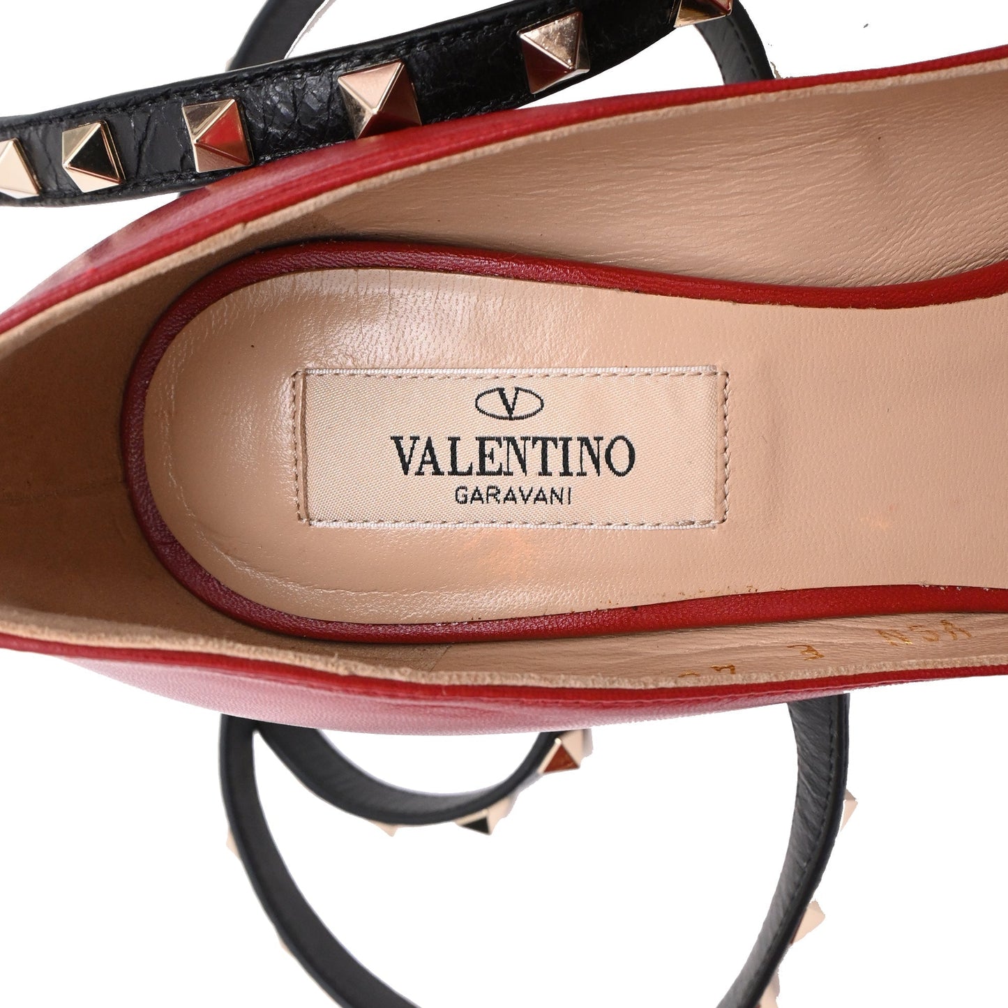 Women's Valentino Garavani Rockstud Ankle Wrap Pumps in Burgundy Leather