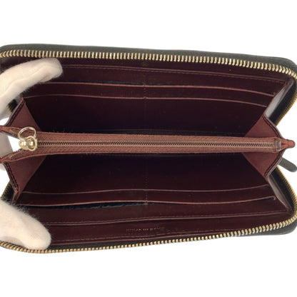 Zip Around Wallet Quilted Caviar Long
