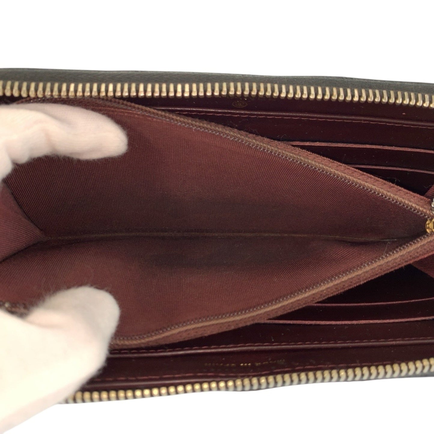 Zip Around Wallet Quilted Caviar Long