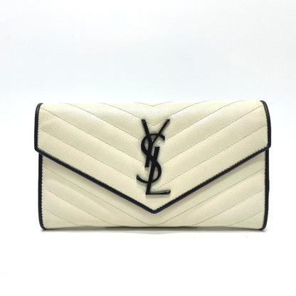 Classic Monogram Flap Wallet Matelasse Chevron Leather Large