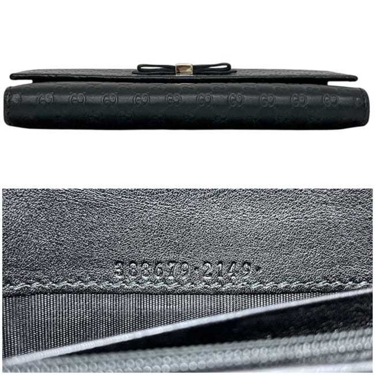 Bow Continental Wallet Guccissima Leather
