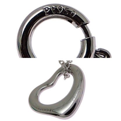 Open Heart Pendant Necklace Platinum 10.5mm