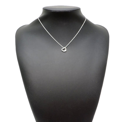 Open Heart Pendant Necklace Platinum 10.5mm