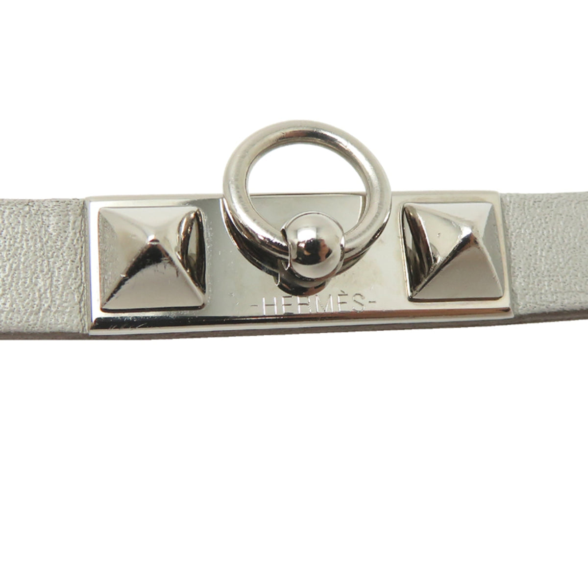 Bracelet Leather and Metal Gray