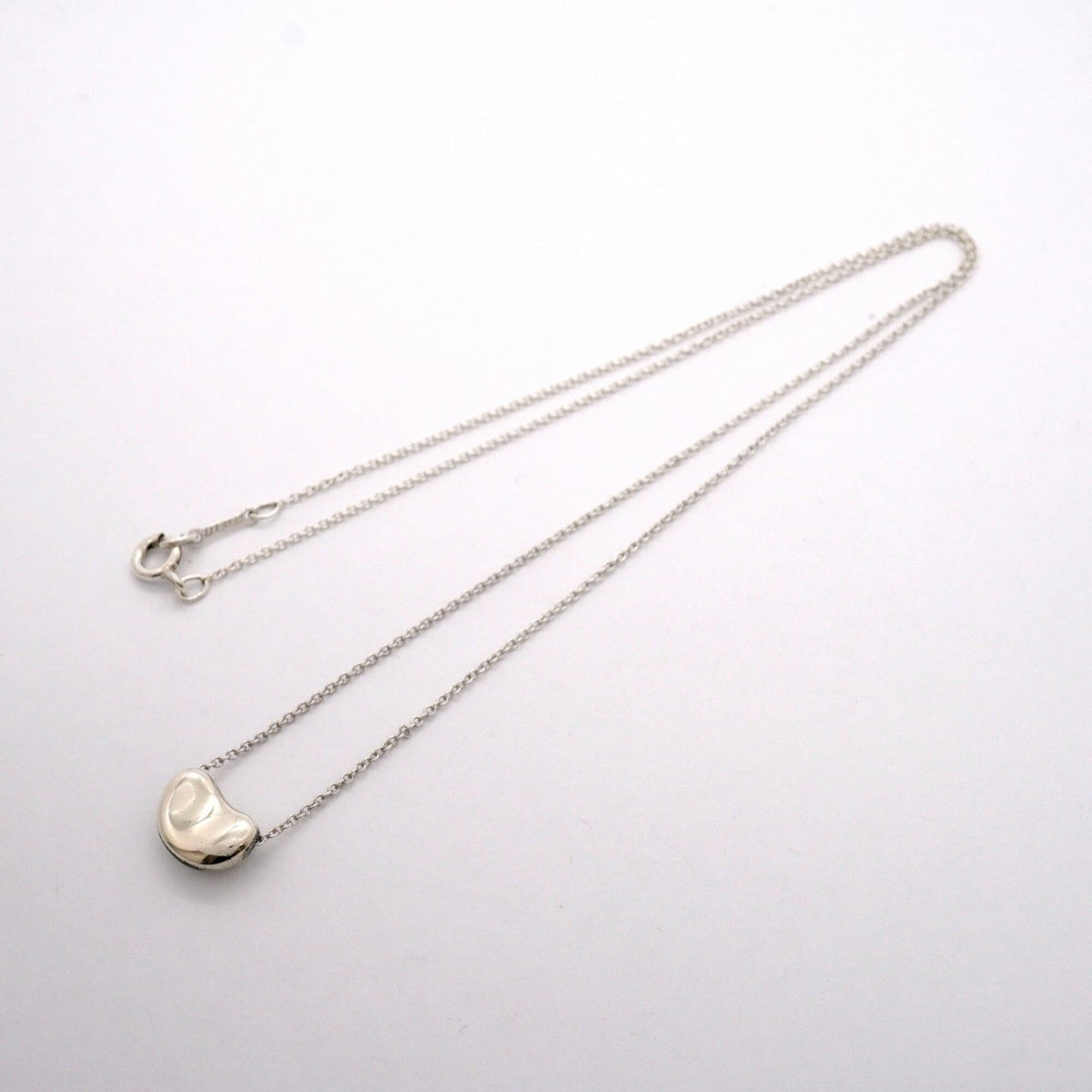 Bean Pendant Necklace Sterling Silver 7.5mm