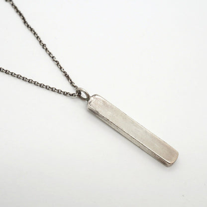Notes Bar Pendant Necklace Sterling Silver with Diamond