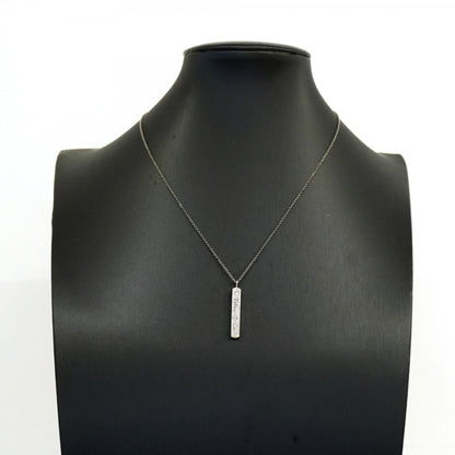 Notes Bar Pendant Necklace Sterling Silver with Diamond