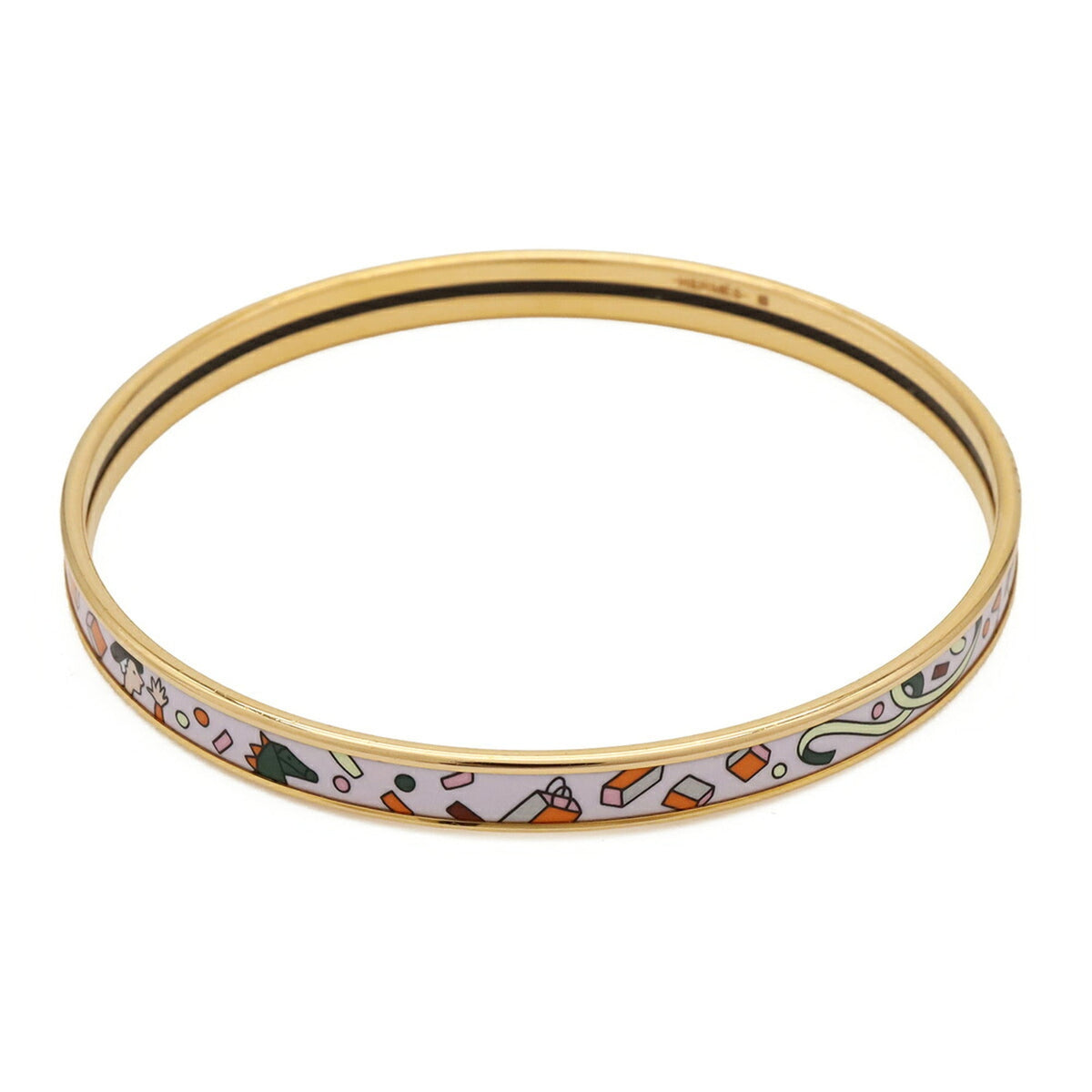 Extra Fun Bangle Bracelet Gold White and Orange