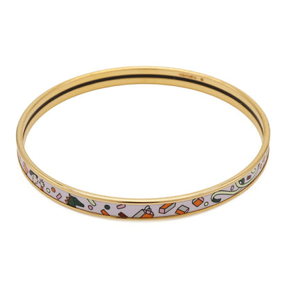 Extra Fun Bangle Bracelet Gold White and Orange